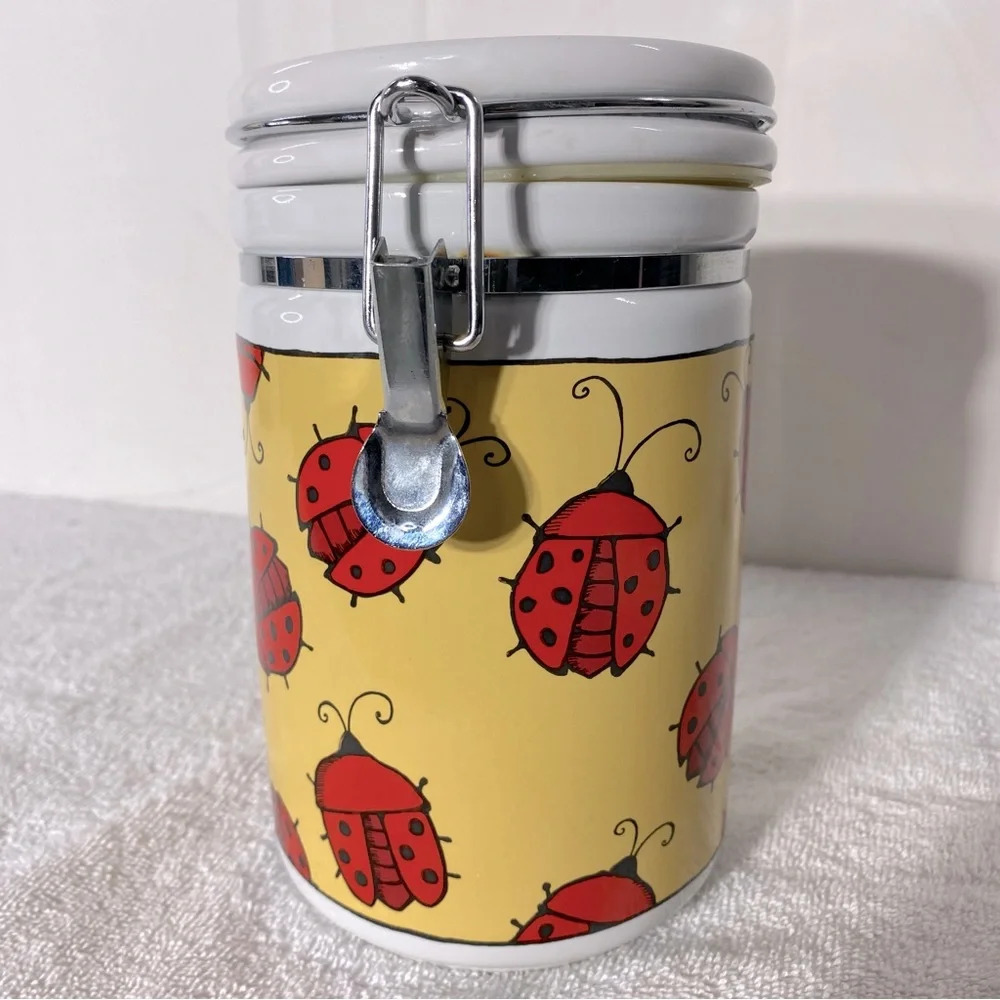 Vintage Bugz By Ursula Dodge Ceramic Ladybug  Signature Stoneware Canister